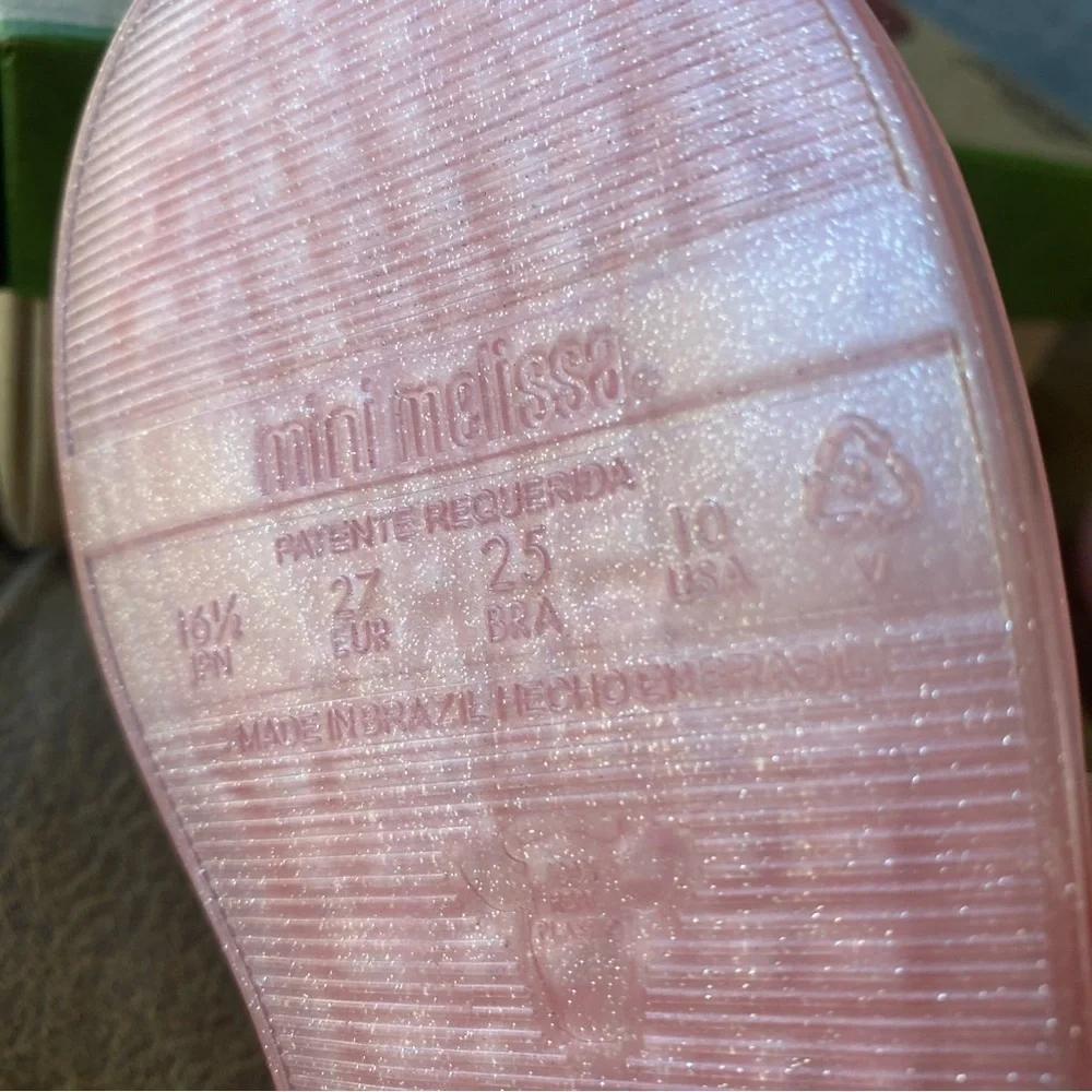 Mini Melissa Mar Strappy Pink Glitter Sandals 10 NIB - Picture 7 of 9